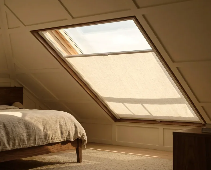 Skylight & shaped-window blinds fitted in a Sea Point home